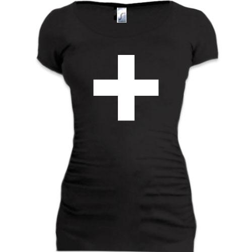 Подовжена футболка з хрестом - розпізнавальним знаком ЗСУ