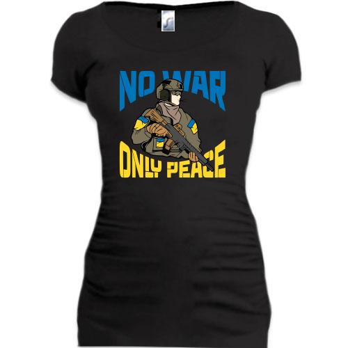 Подовжена футболка No war - only peace