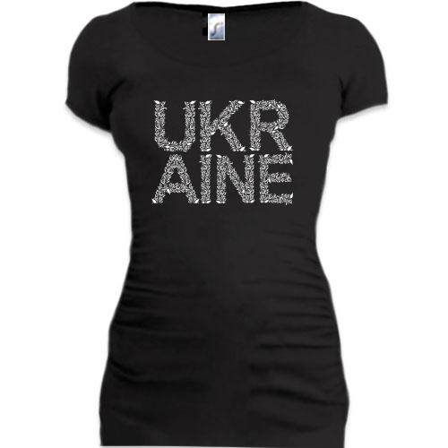 Подовжена футболка Ukraine (візерунки) 2