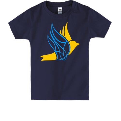 Детская футболка Голубь с крылом-Тризубом