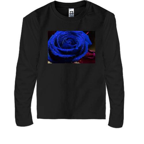 Детская футболка с длинным рукавом Темно-синяя роза