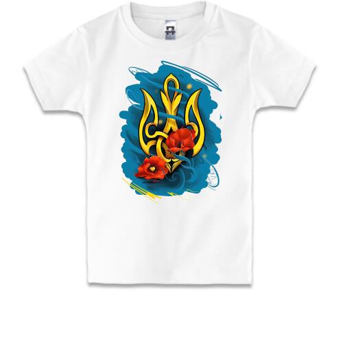 Детская футболка со стилизованным Тризубом - якорем