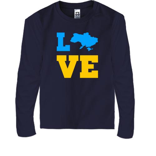 Детская футболка с длинным рукавом Love Ukraine (2)