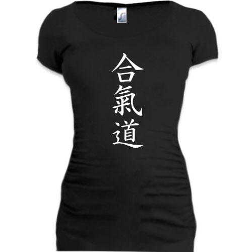 Подовжена футболка з ієрогліфом Айкідо