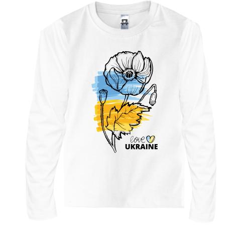 Детская футболка с длинным рукавом Love Ukraine (Цветок)