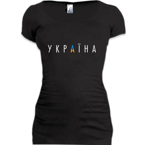 Подовжена футболка з написом Україна (3)