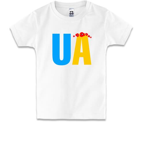 Детская футболка с надписью UA с венком