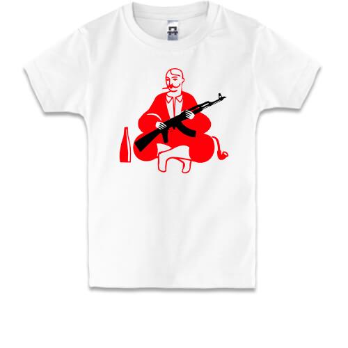 Дитяча футболка Козак з автоматом (силует)