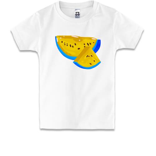 Дитяча футболка з жовто-синім кавуном