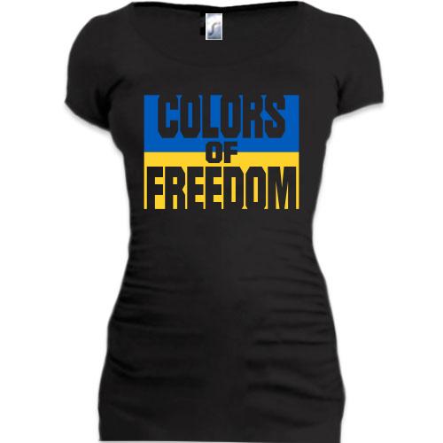 Подовжена футболка з принтом COLORS OF FREEDOM