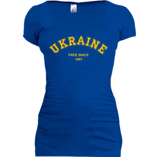 Подовжена футболка Ukraine free since 1991