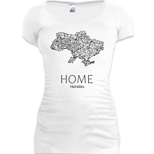 Подовжена футболка з мапою України Home