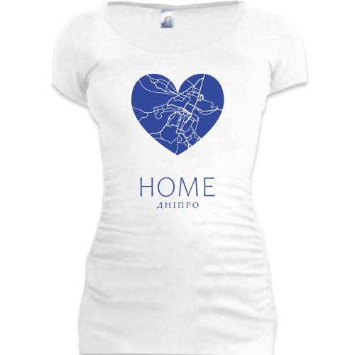 Подовжена футболка з серцем Home  Дніпро