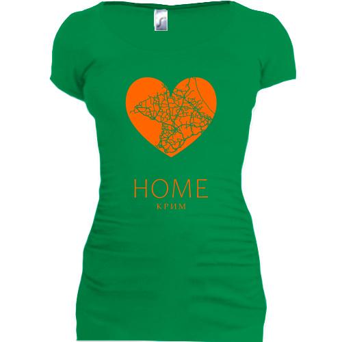 Подовжена футболка з серцем Home Крим