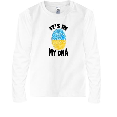 Детская футболка с длинным рукавом с принтом it's in my DNA
