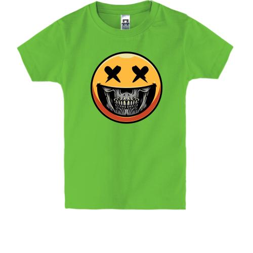 Детская футболка Смайлик с улыбкой черепа