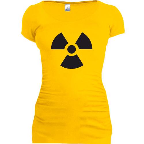 Женская удлиненная футболка Радиация