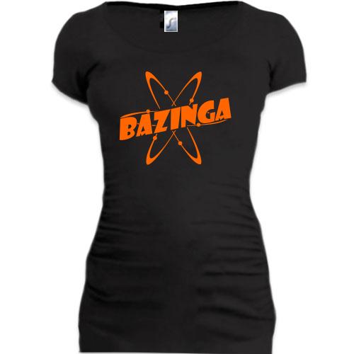 Женская удлиненная футболка Bazinga (3)