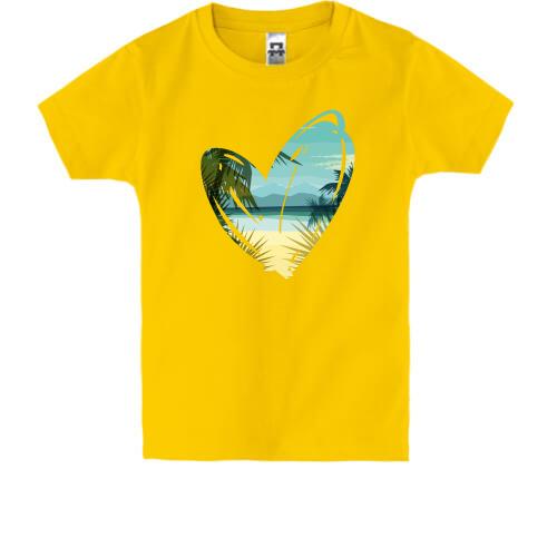 Детская футболка с принтом Океан в сердце