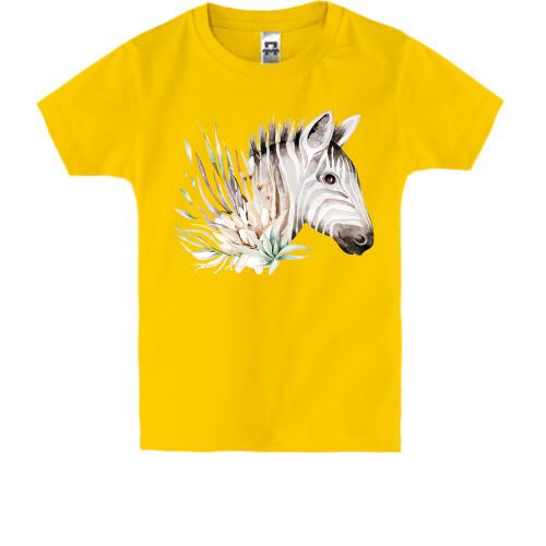 Детская футболка с зеброй из акварели