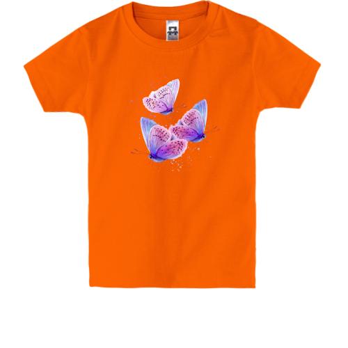 Детская футболка с акварельными бобочками