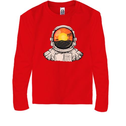 Детская футболка с длинным рукавом с космонавтом Отражение