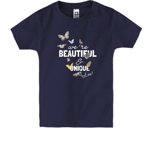 Детская футболка с бабочками Beautiful