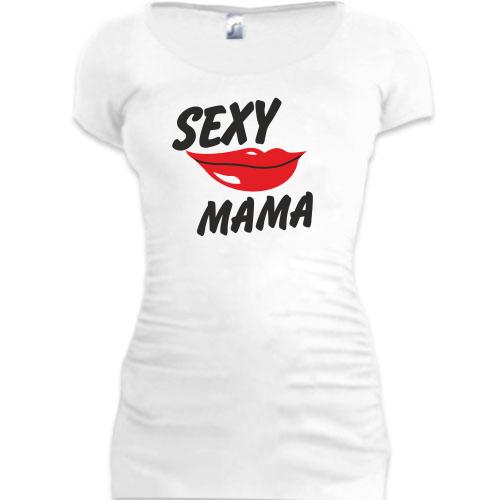 Женская удлиненная футболка Sexy мама
