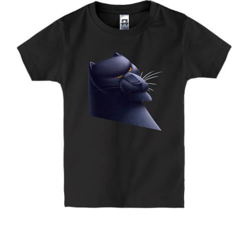 Детская футболка с мультяшной черной пантерой