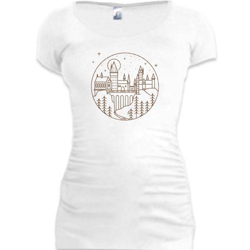 Подовжена футболка із замком Хогвартс із Гаррі Поттер