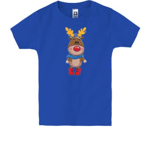 Дитяча футболка з новорічним оленям