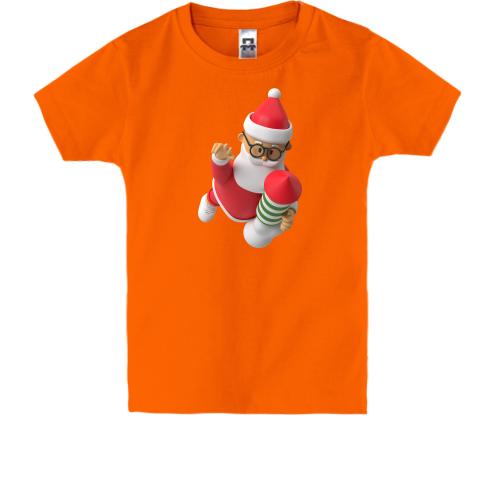 Дитяча футболка 3D Санта поспішає на свято