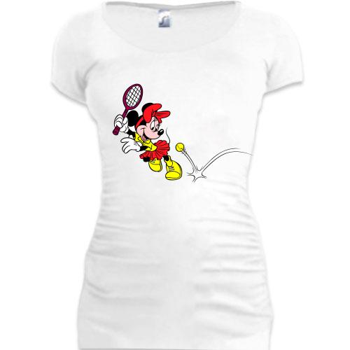 Женская удлиненная футболка Minie Mouse теннис