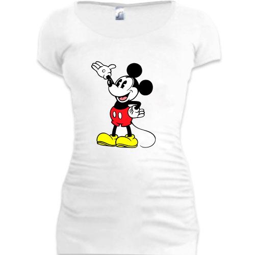 Женская удлиненная футболка Мики Маус идея