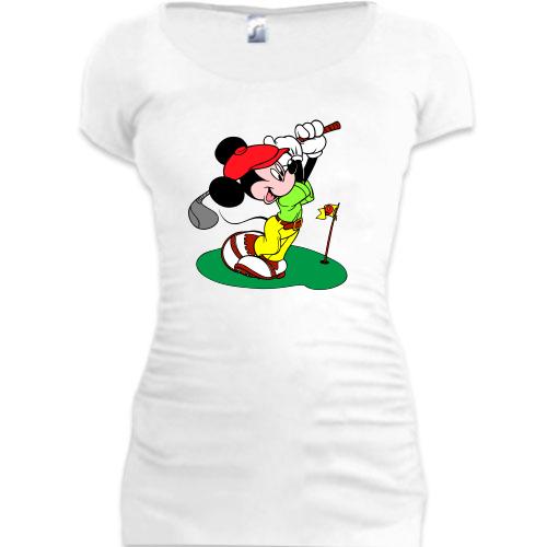 Женская удлиненная футболка Мики и гольф