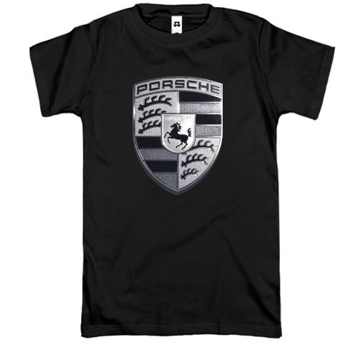 Футболка із ч.б. логотипом Porsche