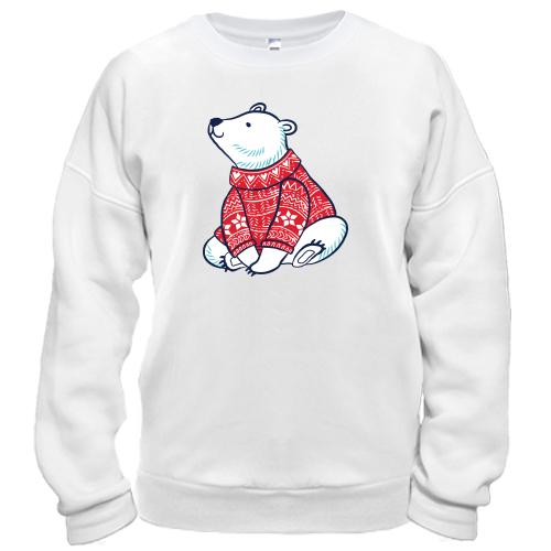 Свитшот с белым мишкой в свитере