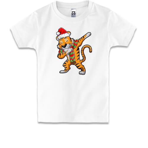Детская футболка Рождественский тигр депает