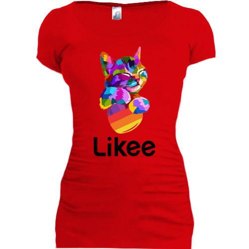 Подовжена футболка з котиком Likee