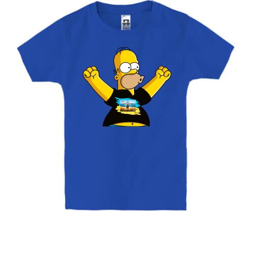 Детская футболка Гомер в патриотической футболке