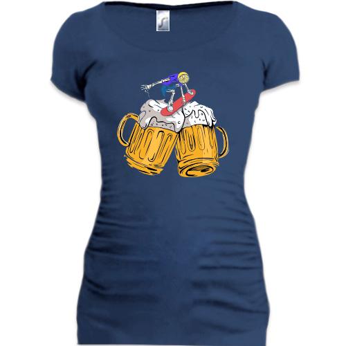 Подовжена футболка 2 пива та лимончик на хвилі