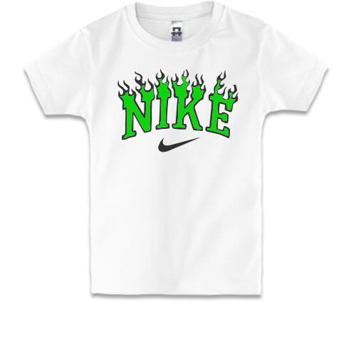 Детская футболка с лого Nike в пламени
