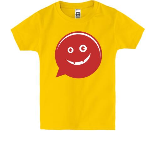 Детская футболка со смайлом-сообщением