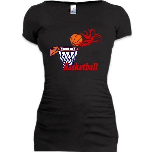 Женская удлиненная футболка Баскетбол