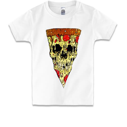 Детская футболка с пиццой в виде черепа