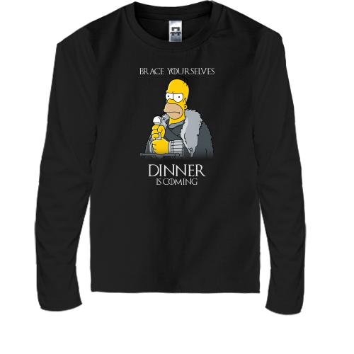 Детская футболка с длинным рукавом Гомер - Dinner is coming