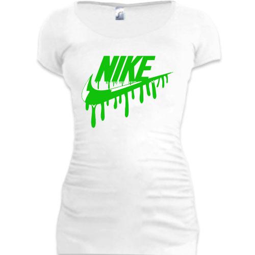 Подовжена футболка лого Nike з потіками