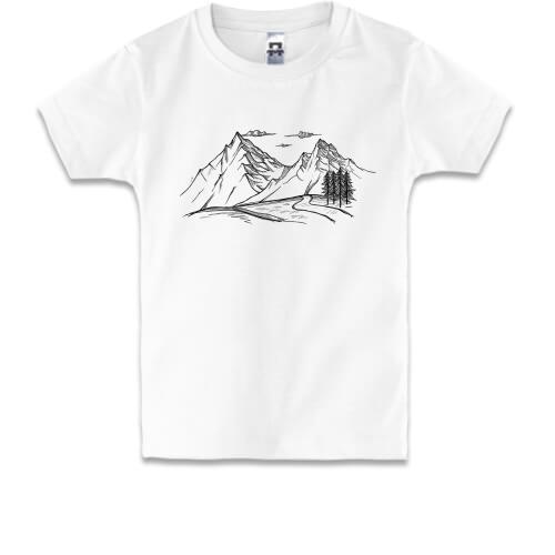 Дитяча футболка із зображенням гір