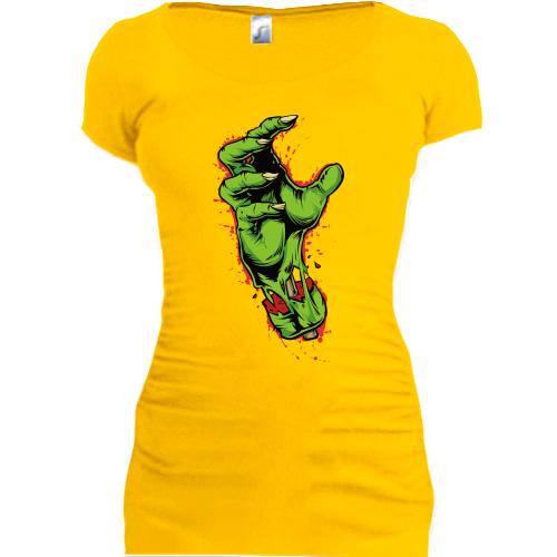 Подовжена футболка із зеленою рукою зомбі