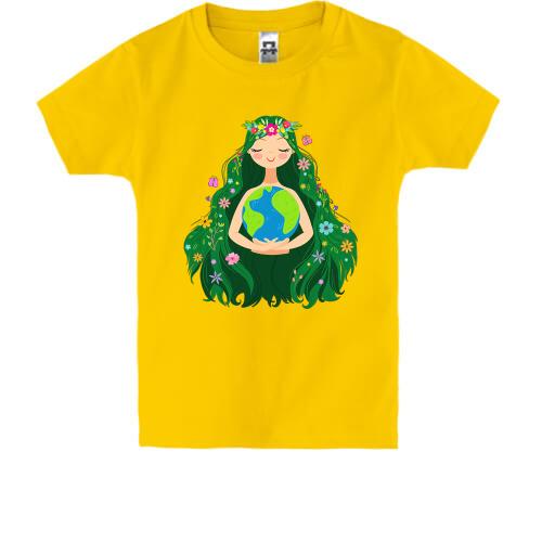 Детская футболка с девушкой-весной